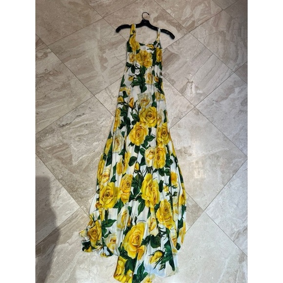 Dolce & Gabbana Yellow Rose Print Dress - Picture 5 of 9